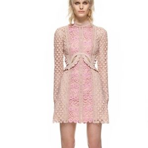 SELF PORTRAIT CUTOUT MINI DRESS PINK